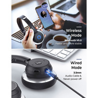 Mpow HC5 zestaw słuchawkowy Bluetooth 5.0 dla Call Center sterownik biurowy bezprzewodowy przewodowy 2 w 1 22h żywotność baterii CVC 8.0 mikrofon z redukcją szumów 3